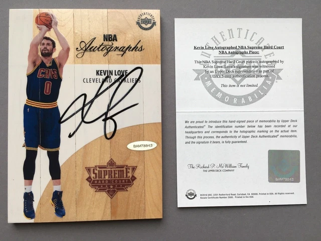 UPPER DECK UD Supreme Hard Court Basketball Kevin Love Auto