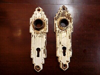 Antique Art Deco 1930s Brass Door Plates Keyhole with screws