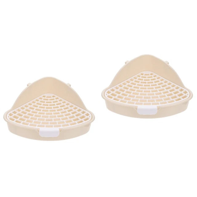 Bunny Triangle Trainer Bianco: 2 Pz Piccolo Animale Toilette per Animali