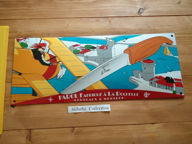 Plaque émaillée Bienvenue 10x40 cm Welcome tôle bombée - Fait à la Main maison, bureau, hôpital, bureau, hôtel