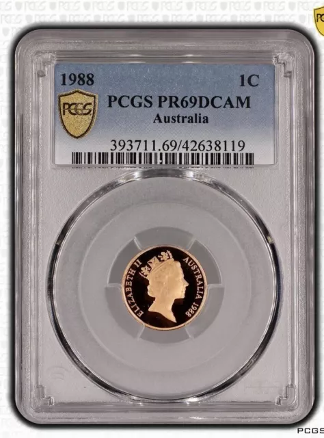 1988 1 Cent Coin Australian Decimal Coin PCGS Grade Proof PR69