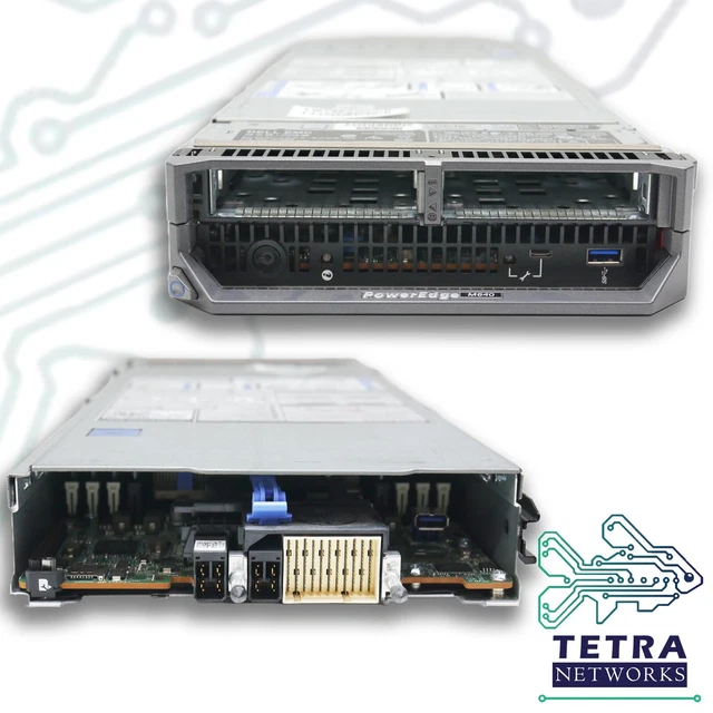 Dell PowerEdge M640 Blade Server w/ Board, Riser Card, Heatsinks, SATA Backplane