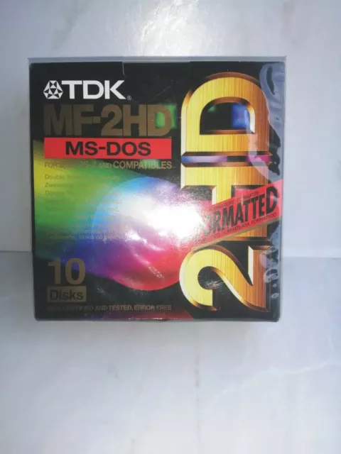 TDK MF-2HD Formatted Disks - Pack of 10 - BRAND NEW AND SEALED.