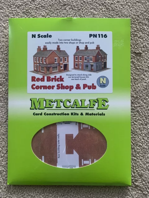Metcalfe PN116 Red Brick Corner Shop & Pub Card Kit N Gauge
