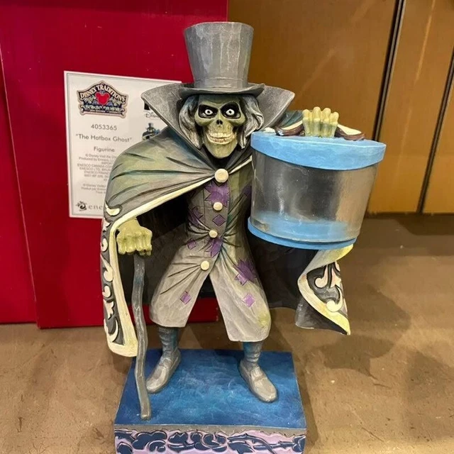 DISNEY PARKS HAUNTED Mansion Hatbox Ghost Figure Statue Jim Shore New £