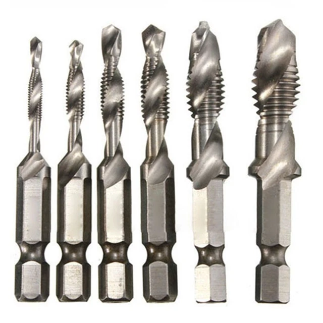 Rubinetto Trapano Bit Metallo 6.35mm M3-M10 0.6cm Esagono Gambo HSS Metrico Vite