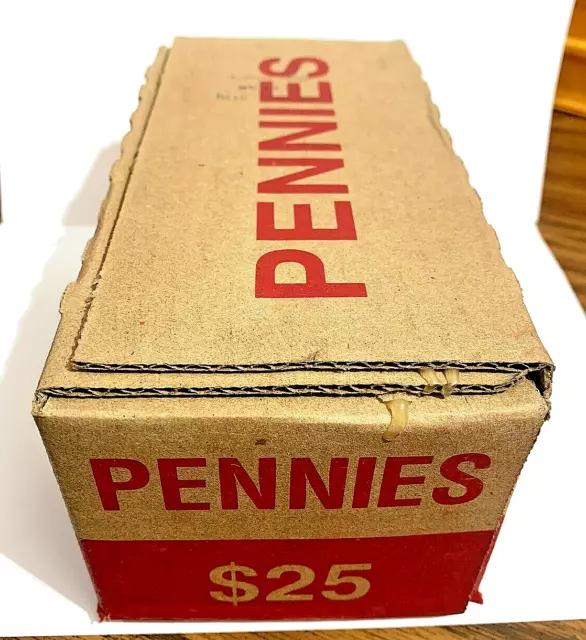 Unsearched Sealed Bank Box of Pennies. Find Wheats, Coppers, UNCS..