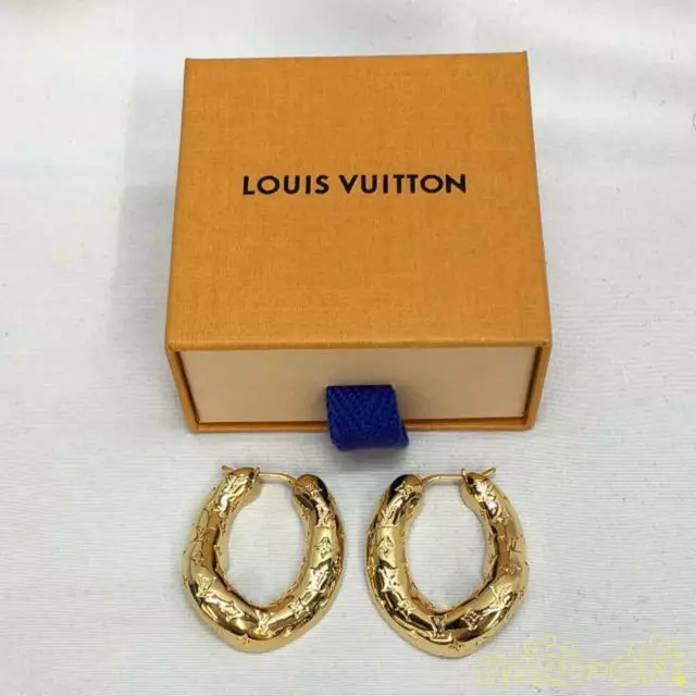 AUTHENTIC LOUIS VUITTON Nanogram earrings hoop Palladium #1551 $530.00 -  PicClick
