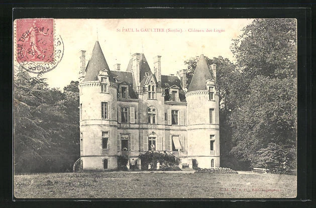CPA St-Paul-le-Gaultier, Château de Loges 1907
