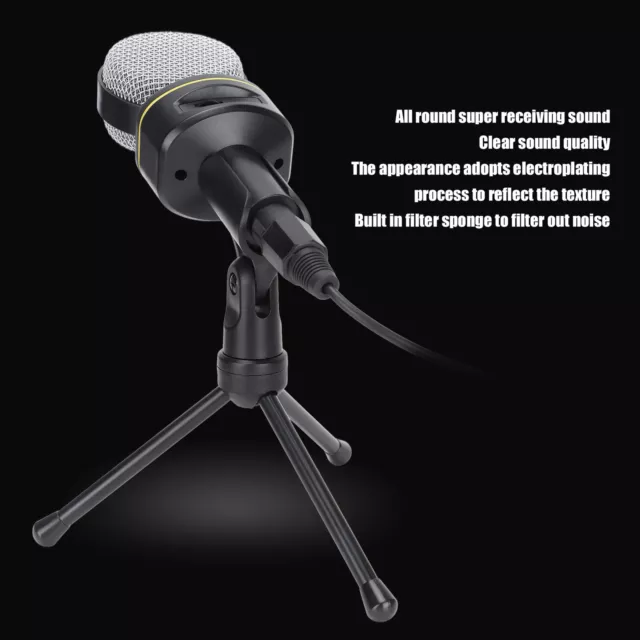 02 015 Gaming Microphone 3 Pin Connector Asmr Mic Stable Reliable Low Noise