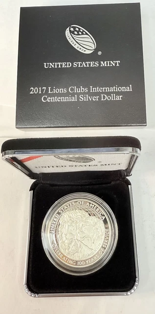 2017 P LIONS Clubs International Centennial Proof Silver Dollar