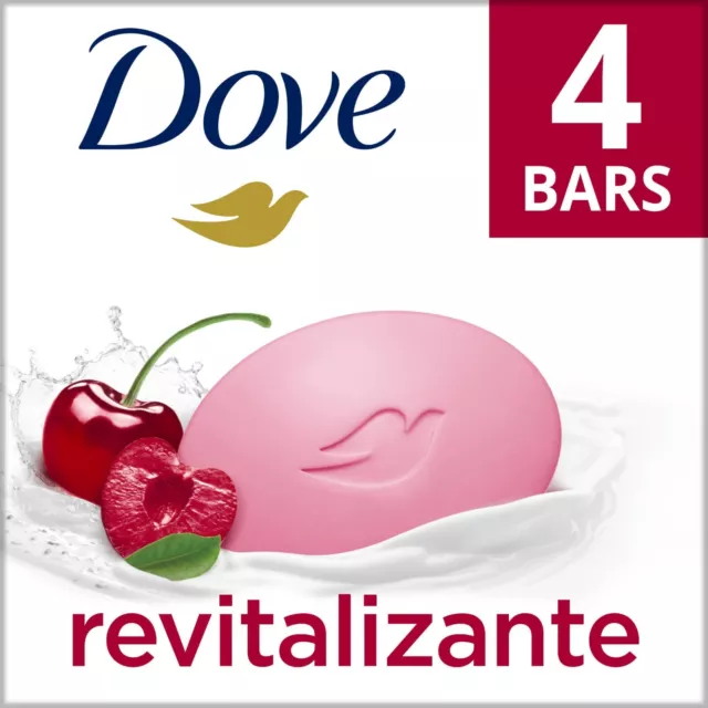 Dove Bar Soap Revitalizante Cherry & Chia Milk, 3.17 Oz 4 Bars