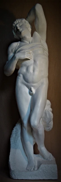 Statuette Reproduction 'L'Esclave Mourant' De Michel-Ange - 21 Cm En Résine Blanche - Décoration D'Art Classique