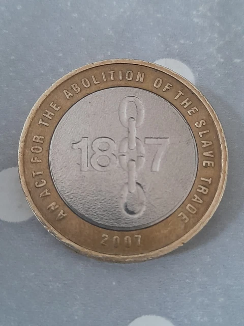 2007 £2 coin abolition of slavery With Minting Errors (circulated)