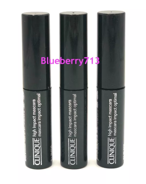 Lot 3 x Clinique High Impact Mascara ~ 01 Black 3.5ml * 3=10.5ml  total