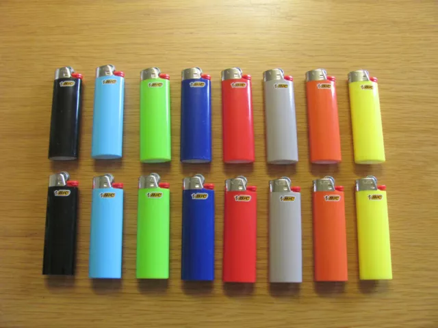 14 Stück BIC MAXI Feuerzeug Reibrad J26 neutrale Farben sortiert