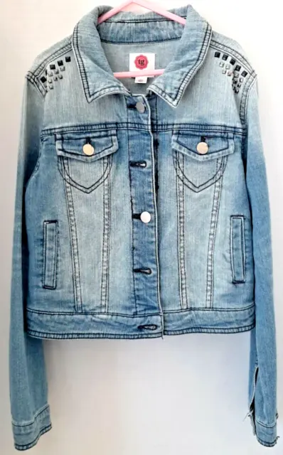 Total Girl Jean Jacket Size L 10/12 With Tags 2 Shades of Blue