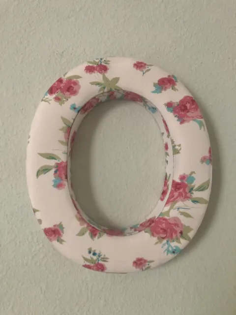 Fabric Covered Wall Letter - Pink Floral- Letter O