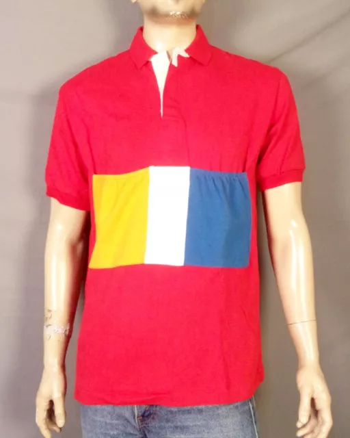 Vintage 80s 90s Gant The Rugger Nwt NOS Deadstock Polo Rugby Maglia Colorblock L