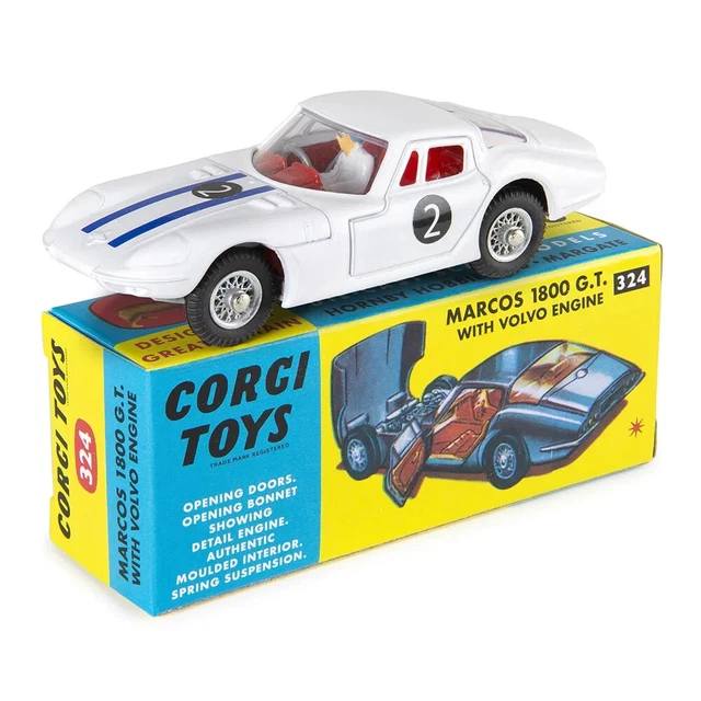Corgi - 1:43 - corgi toys 324 - Marcos 1800 GT blanc avec - Catawiki