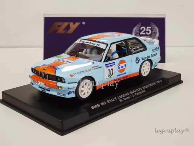 Slot car Scalextric FLY A2509 BMW M3 E30 RALLY Legend Boucles Bastogne 2019