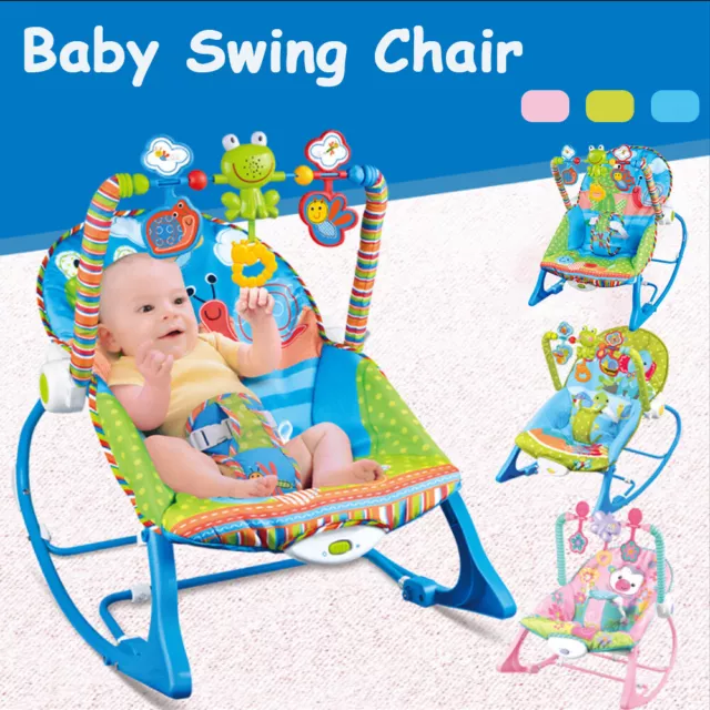 Electric Baby Bouncer Rocker Swing Vibration Musical Chair Infant Toddler Seat