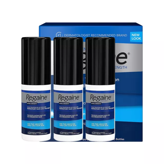 Rogaine Extra Stärke 5% Minoxidil Topische Lösung 3-Monats-Versorgung 3 x 60 ml
