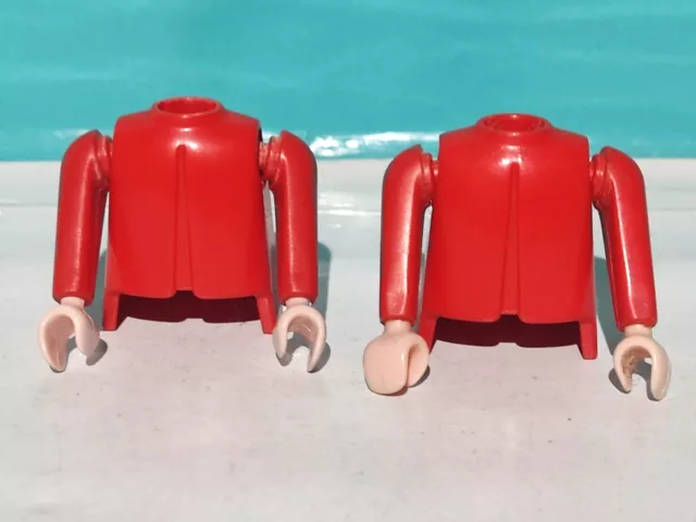 Playmobil X2 Torsos Cuerpos Brazos Rojos Piratas Yanquis Romanos Belen Granja