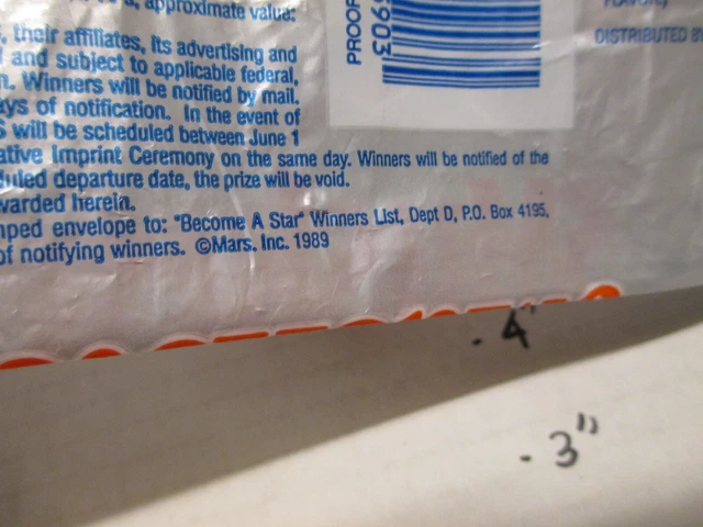 3 Musketeers Mars candy bar bag 1989 Mickey Mouse Disney MGM studio tour Florida 3