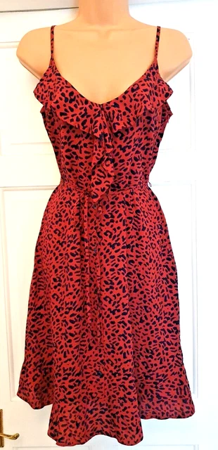 Oasis red leopard dress cheap