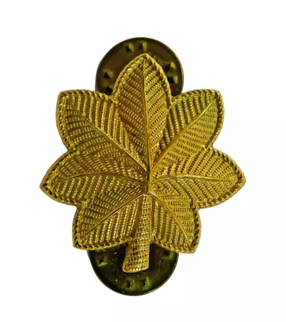 Vintage US MILITARY OFFICER 1" Gold Oak Leaf Pin HLP-GI Vietnam Era