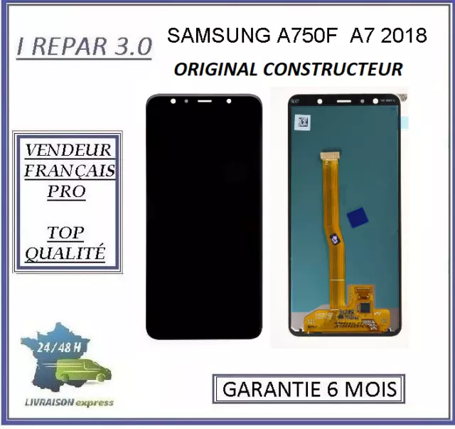 Ecran complet A7 2018 Original Samsung  A750F Noir