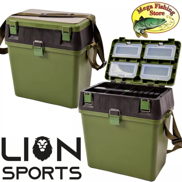 LION Seatbox Angelbox - Sitzkiepe / Tacklebox / Sitzbox Angel Koffer Box Angeln