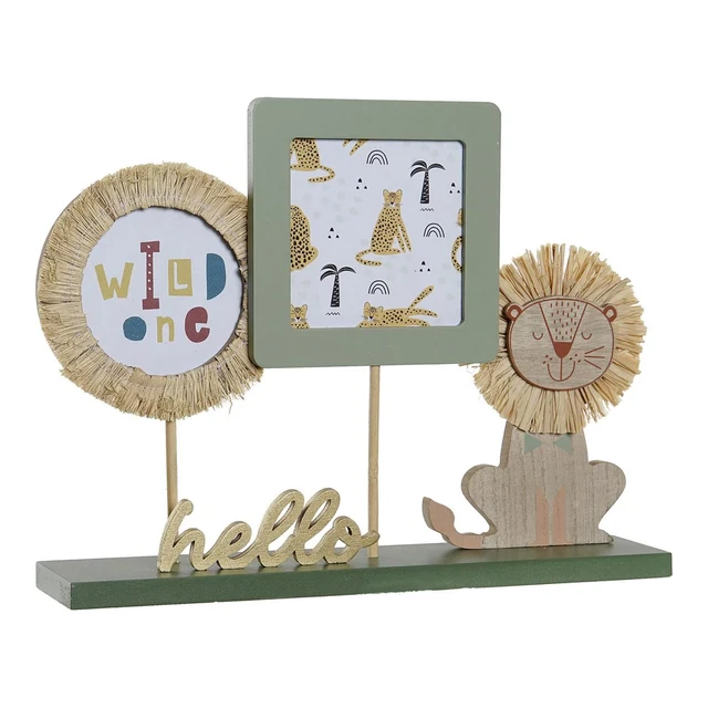 Cadre photo DKD Home Decor Multiple Lion Bois Verre (30 x 6 x 23 cm)