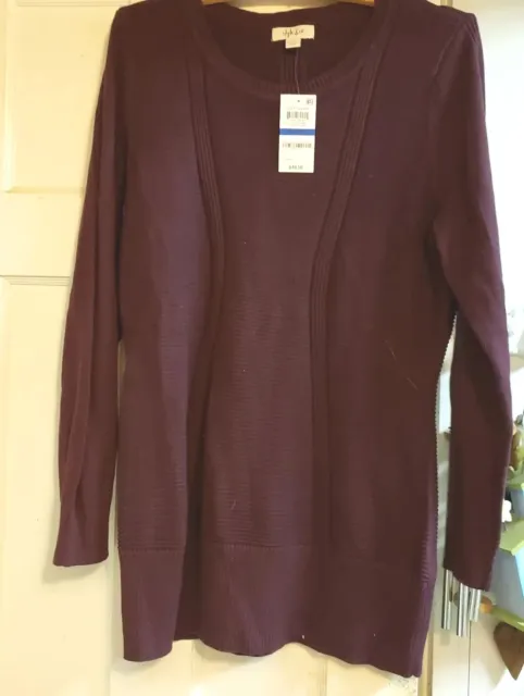 NEW Style & Co. City Lights BURGUNDY BERRY RIBBED TUNIC Sweater NWT SIZE XL $49