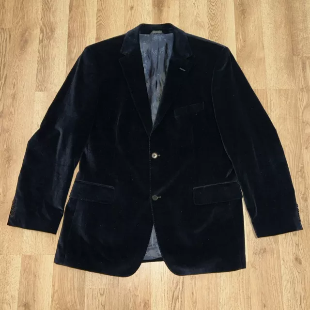 Hugo Boss Blazer Mens 44 R Blue Velvet 2 Button Sport Coat Jacket Dual Back Vent