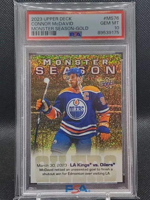 Connor Mcdavid 23-24Upper Deck Series 2 Monster Season Ma-76 Gold Psa 10 Pop 1