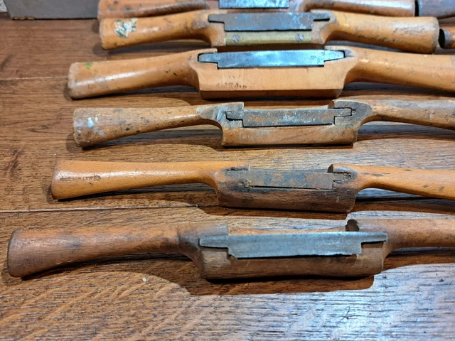 13 vintage boxwood and beach wooden spoke shaves 5