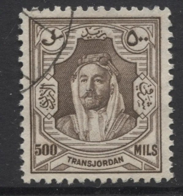 TRANSJORDAN - 1943/46 PERF. 12 500m BROWN FINE USED.  SG.242 (REF.D274)