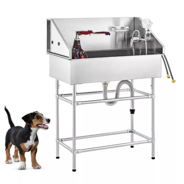 CO-Z 86 cm Piccoli animali domestici in acciaio inox cani gatti vasca da bagno cura doccia
