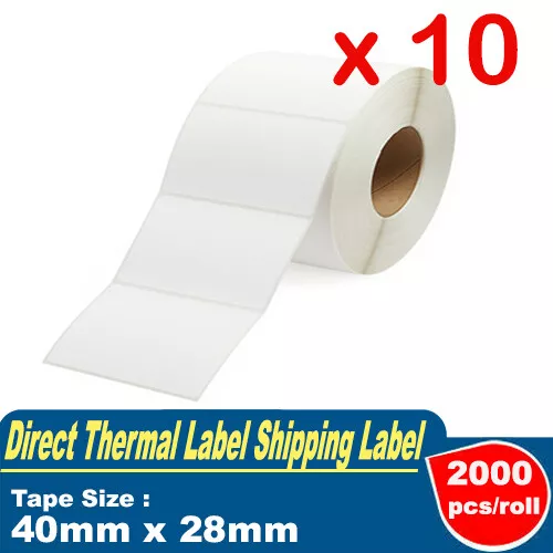 10x Direct Thermal Shipping Label 40 x 28mm Perforated Sticker Price Tag Barcode