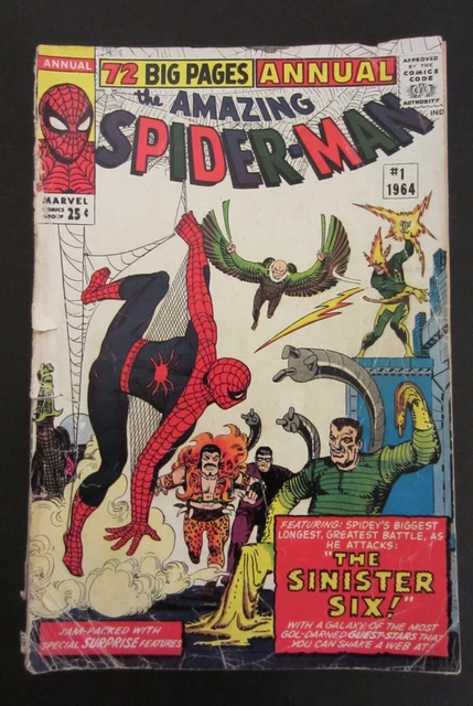 Amazing Spider-Man Annual 1 (1964) Low Grade! Sinister Six! Key! Cover Detached!