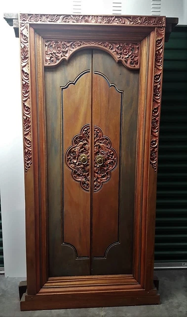 Incredible Pair Of Antique Carved Balinese Temple Doors