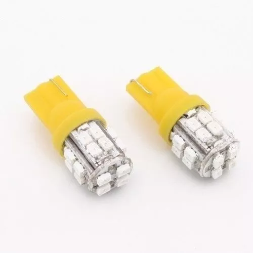 2x Yellow T10 Wedge 20 SMD 1210 LED Light bulbs W5W 2825 158 192 168 194