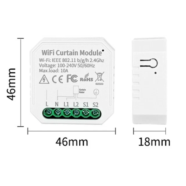 Interrupteur de rideau WiFi intelligent pour stores à obturateur rouleau techno