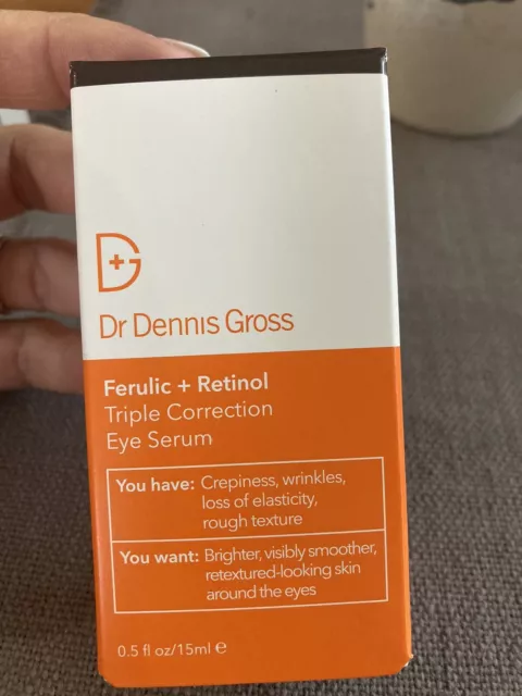 Dr. Dennis Gross Skincare Ferulic and Retinol Triple Correction Eye Serum NIB