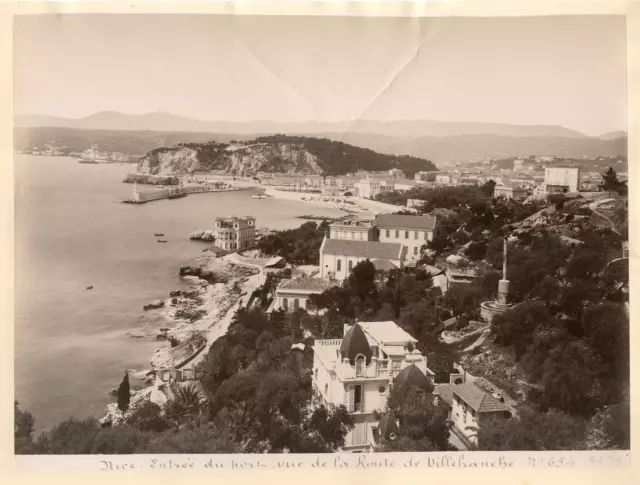 G.J. France, Nice, Entrée du Port, Vue de la Route de Villefranche  Vintage albu