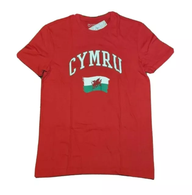 ❤️ Bnwt Mens Wales Cymru Red T-Shirt Top Size Medium Welsh Dragon Summer Cotton