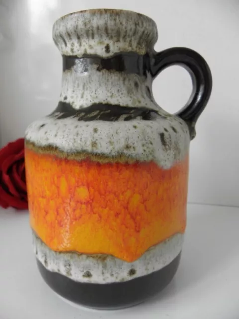 Keramik Vase Scheurich 414-16 FAT LAVA WGP Germany  70er Jahre