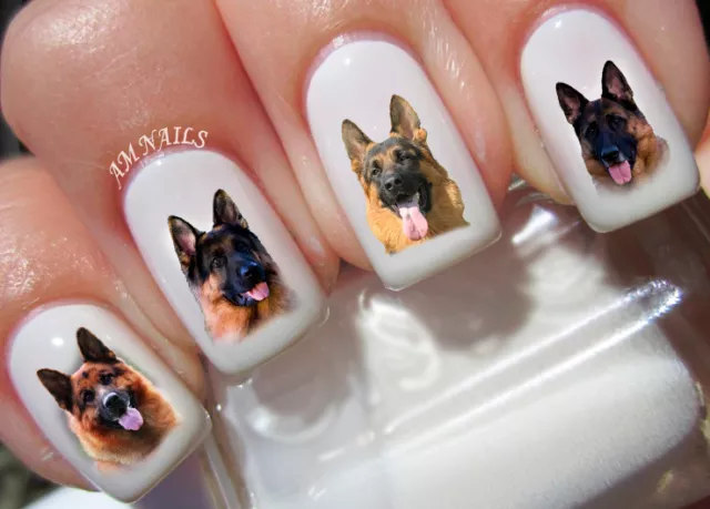 German Shepard Nail Art Stickers Transferencias Calcomanías Set de 60 - A1293